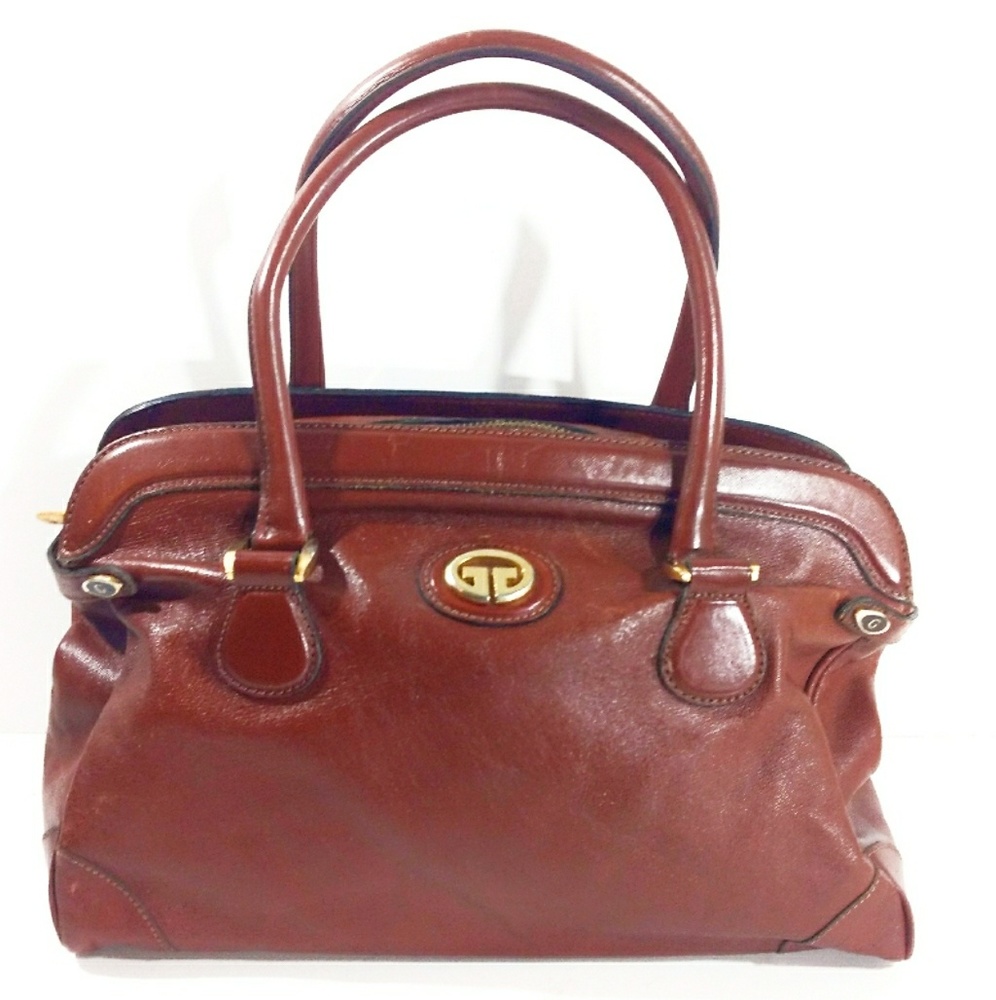 Vintage 1970s Designer Gucci Brown Leather Doctor's Bag